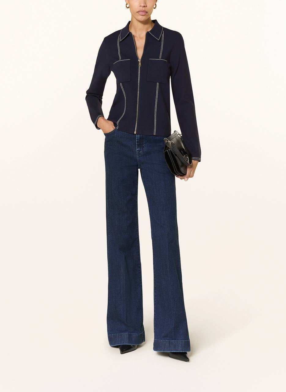 RS Ivy Stitch-Detail Zip-Through Cardigan