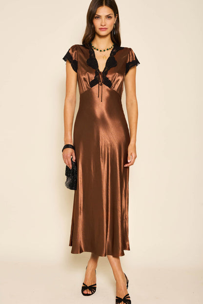 RX Amari Viscose Satin Midi Dress