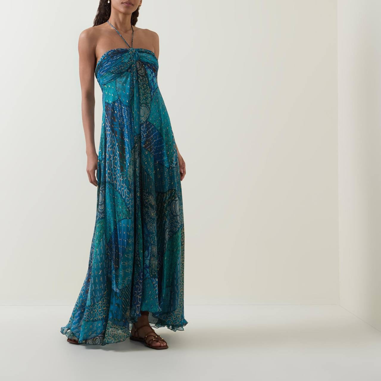RX Samira Halter Viscose Gown Maxi Dress