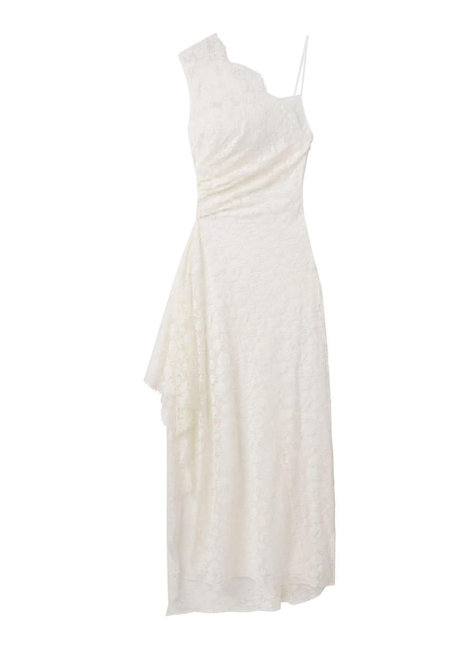 ALC Gia One Shoulder Lace Gown Maxi Dress