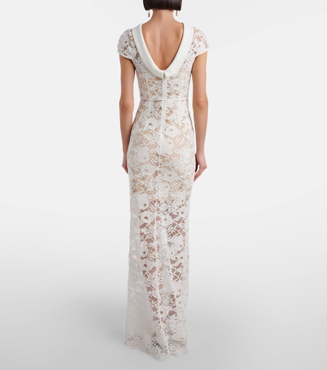 SP White Lace Scoop Back Mermaid Maxi Dress