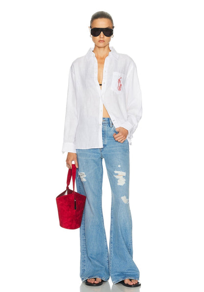 RL Oversized Fit Big Pony Linen Long Sleeve Sport Shirt