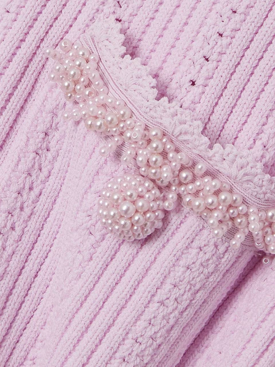 SP Pink Pearl Trim Knit Mini Dress