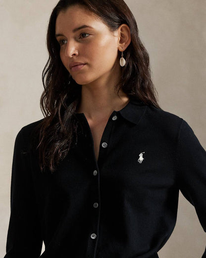 RL Polo-Collar Cotton-blend Buttoned Cardigan