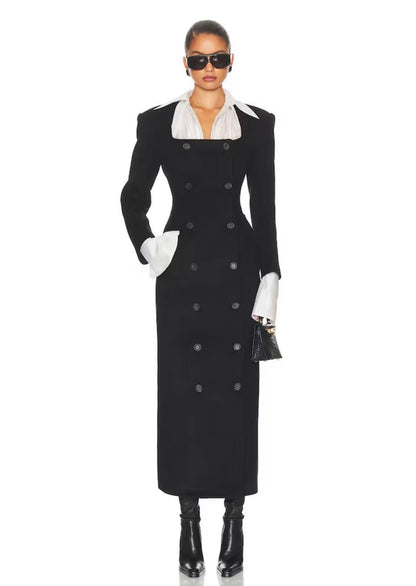 HS The Hourglass Wool-blend Slim Coat / Maxi Dress