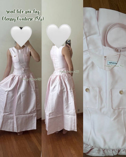 SP Pink & Burgundy Taffeta Midi Dress