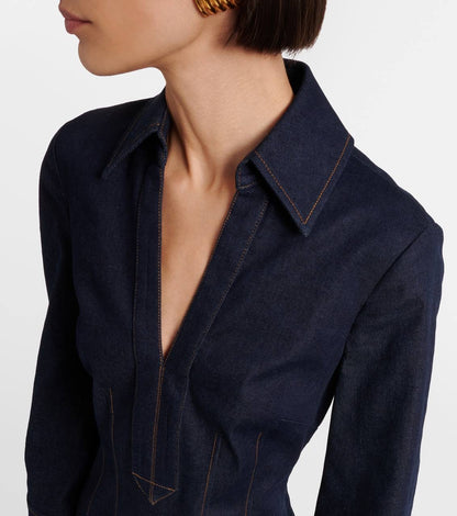 VB Raymond Denim Shirtdress Mini Dress