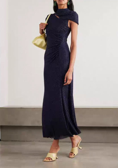 SP Burgundy | Navy Blue Rhinestone Mesh Cut Out Midi Dress SP Burgundy | Navy Blue Rhinestone Mesh Cut Out Midi Dress