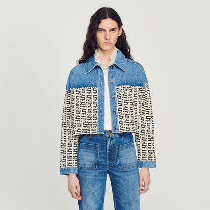 SD Cordoue Logo Jacquard Denim Cropped Jacket