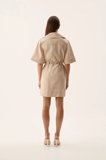 AJ Morgan & Ana Linen-Blend Mini Dress