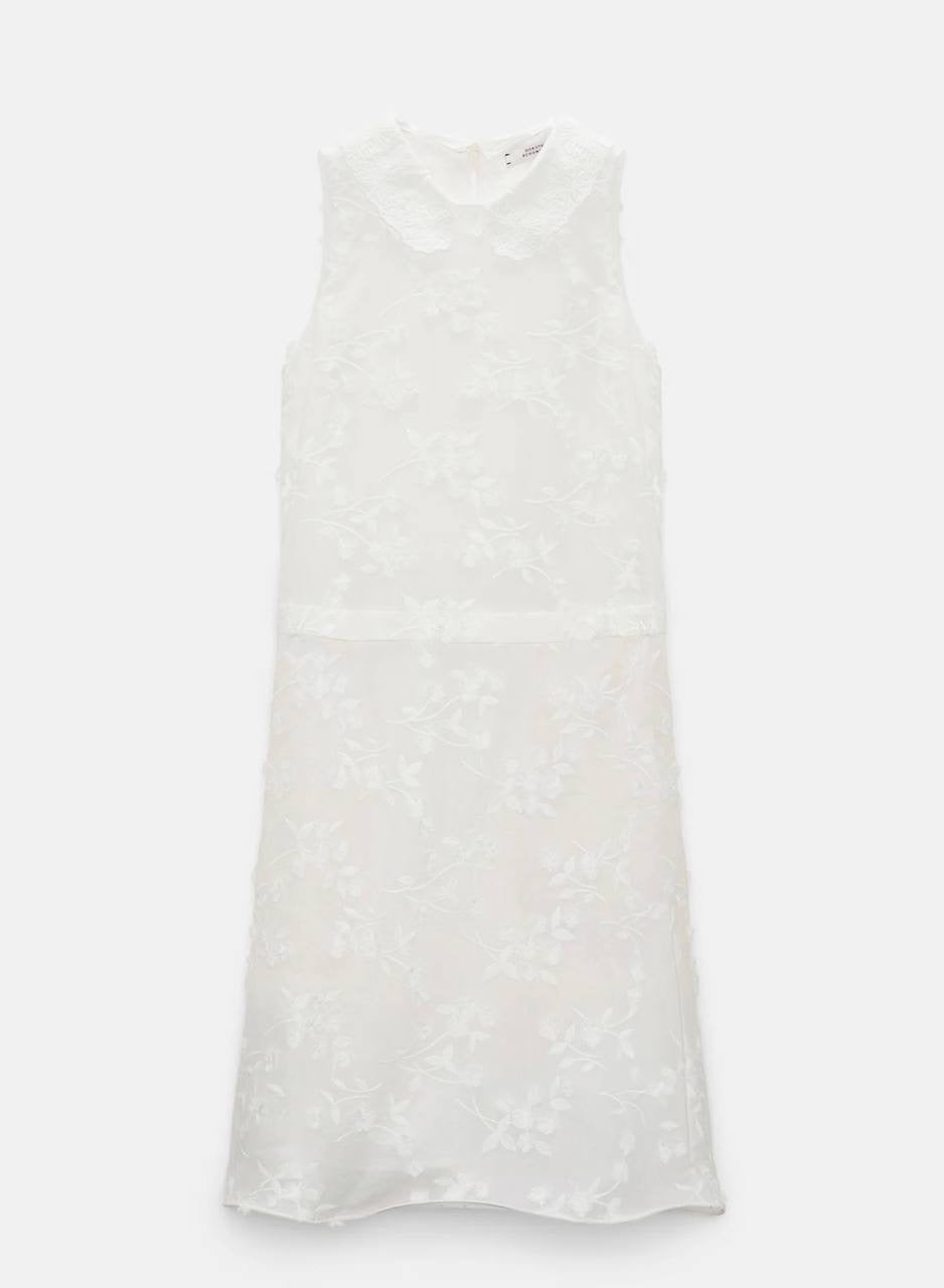 DS Light Volumes Sleeveless Cotton Shift Midi Dress
