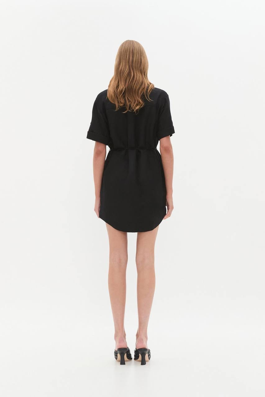 AJ Celie Linen-blend Shirtdress Mini Dress