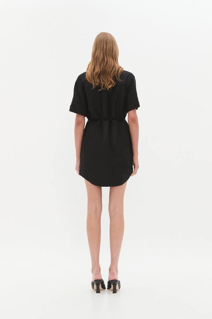 AJ Celie Linen-blend Shirtdress Mini Dress