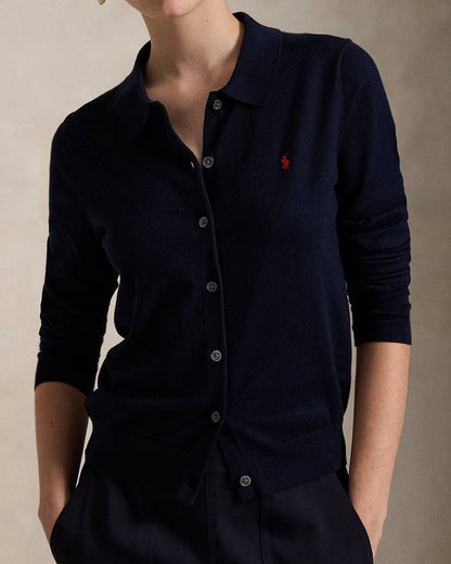RL Polo-Collar Cotton-blend Buttoned Cardigan