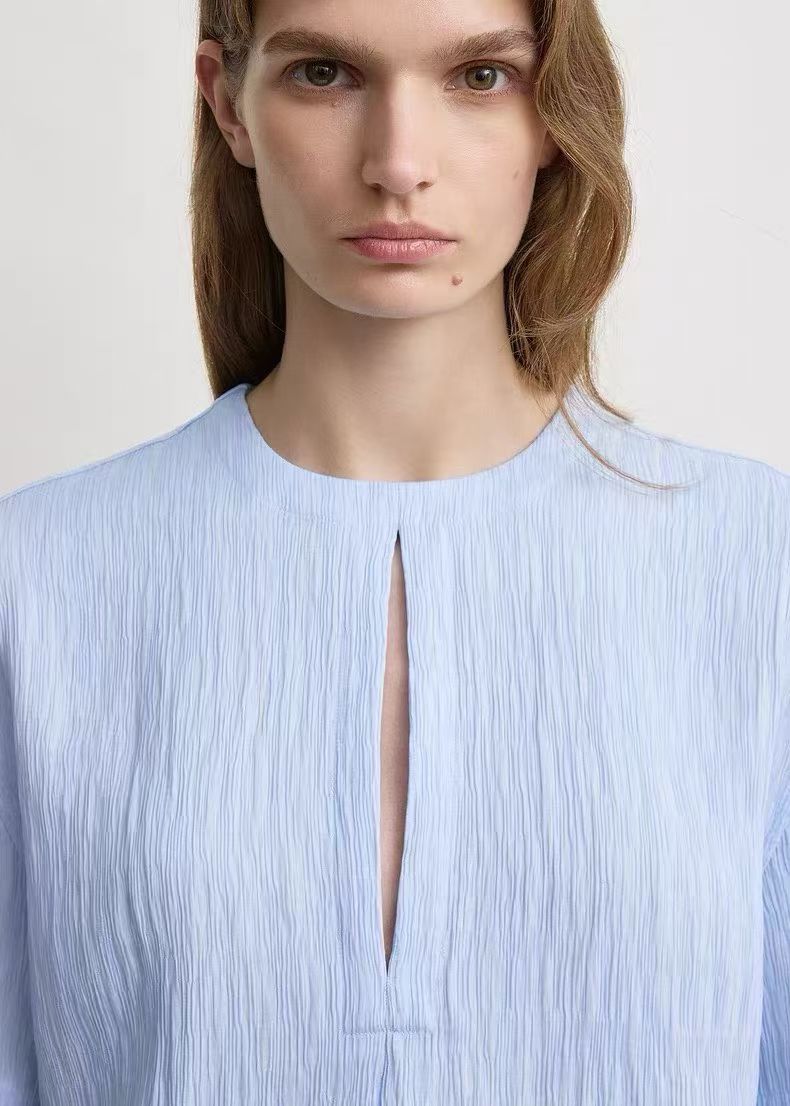 Tot Blue Soft Tunic Viscose-blend Top