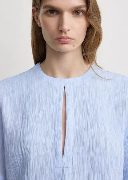 Tot Blue Soft Tunic Viscose-blend Top