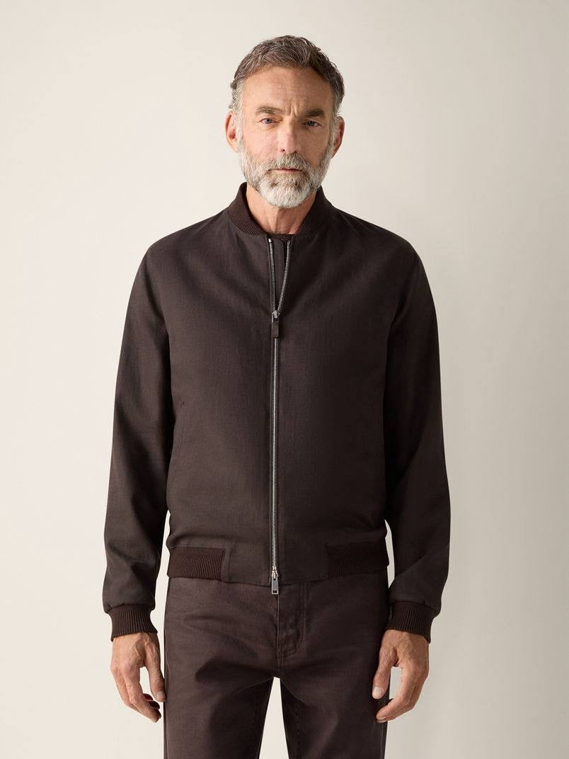 ZN Men’s Oasi Lino Linen Bomber Jacket (cotton-silk lined)