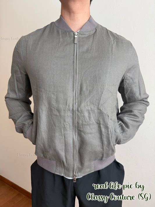 ZN Men’s Oasi Lino Linen Bomber Jacket (cotton-silk lined)