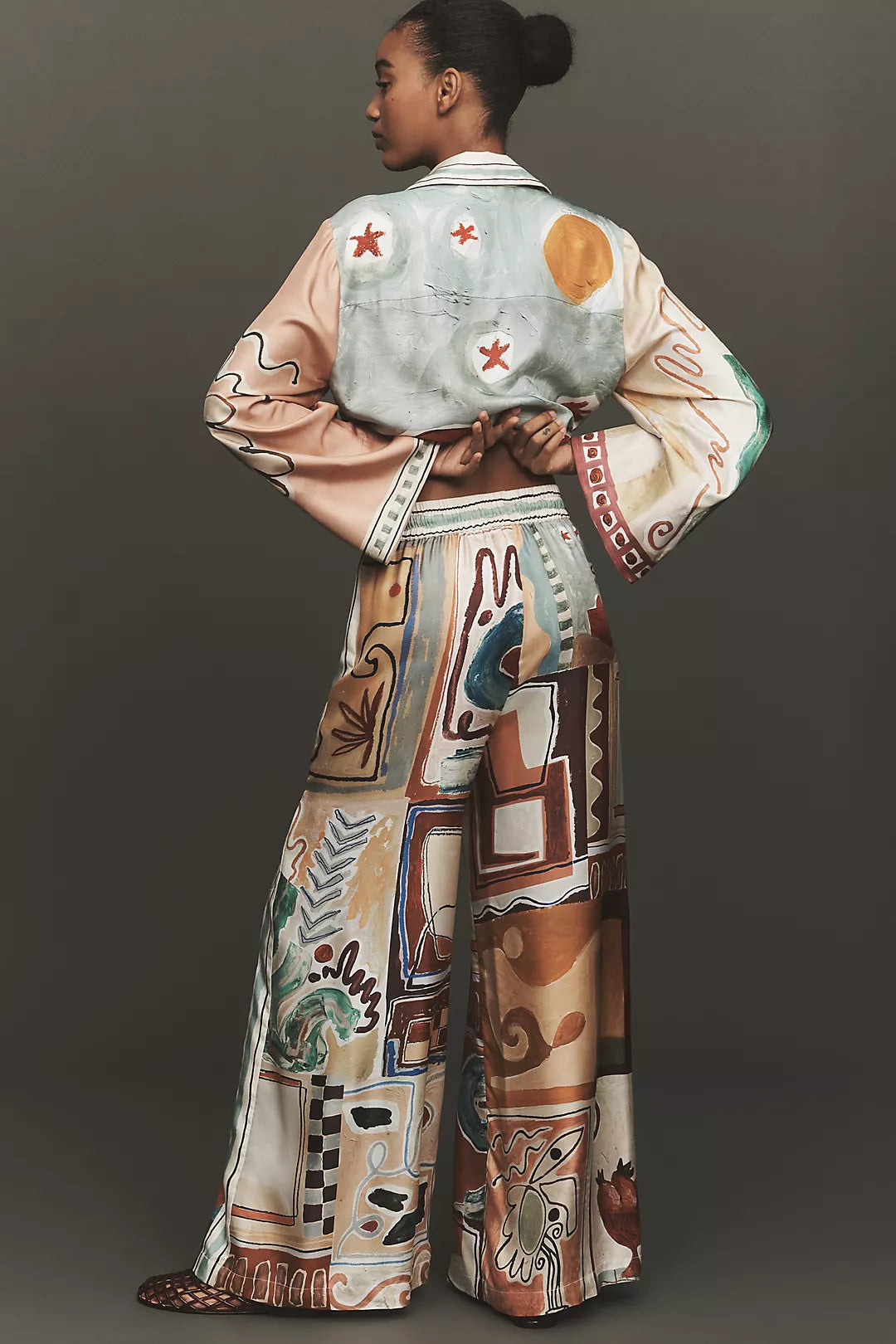 ALM Michelle Silk Shirt | Drawstring Pants | Set