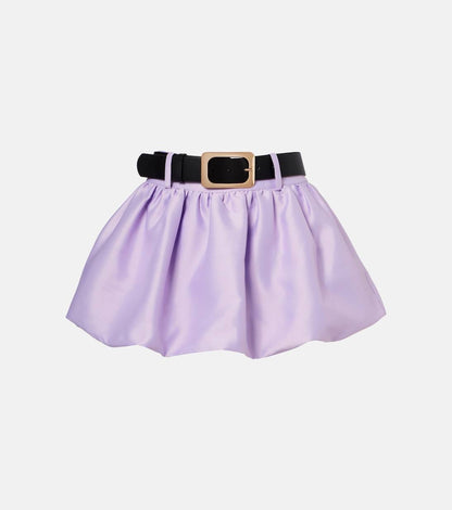 SP Purple Gathered Balloon Woven Belted Mini Skort (skirt with shorts)