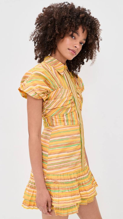 ALX Lera Striped Mini Dress