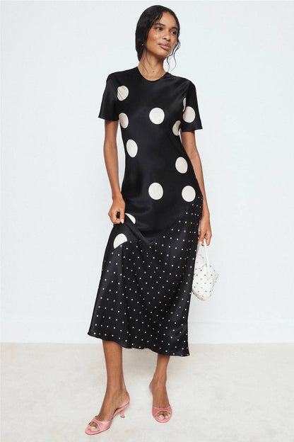 (PART 5/5) SL Short Sleeve Silk Bias Midi Maxi Dress