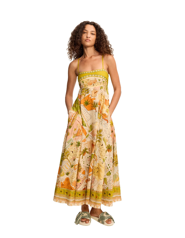 ALM Bazaar Linen Midi Sundress Midi Dress