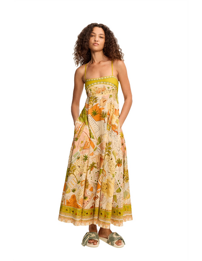 ALM Bazaar Linen Midi Sundress Midi Dress