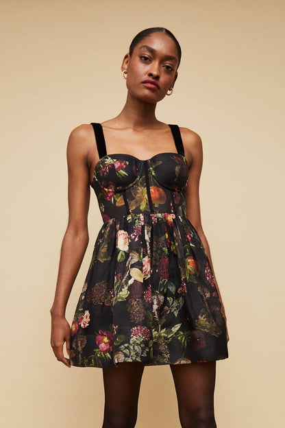 CC Pheobe Bustier Silk-linen Midi & Mini Dress
