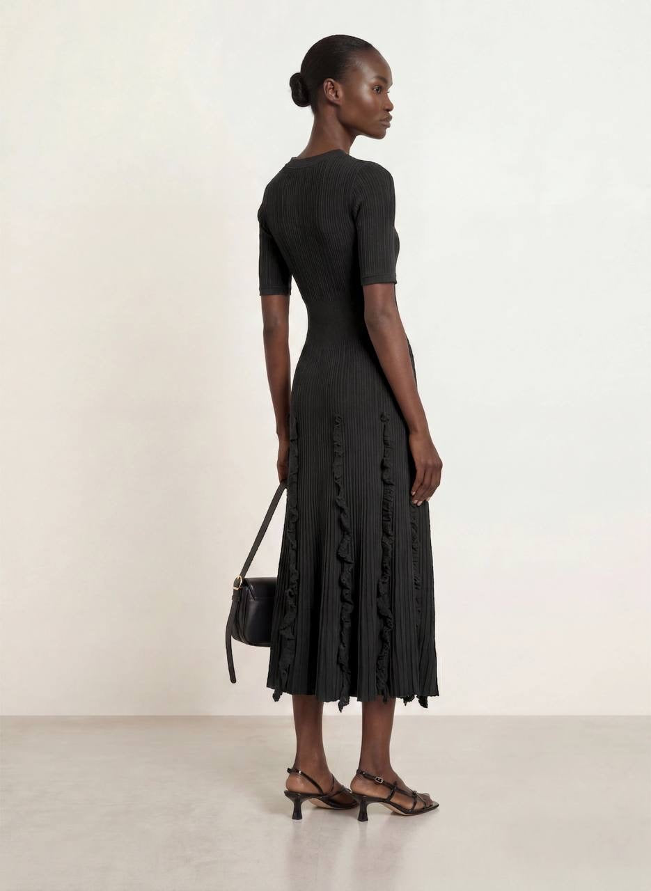 SD Knitted Ruffled Maxi Dress
