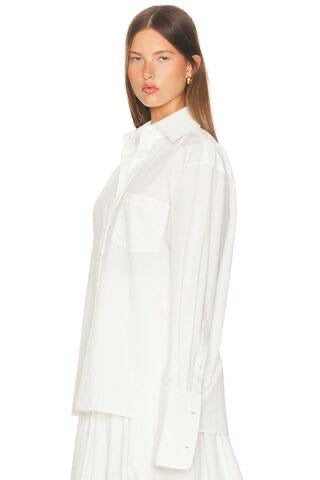 HS Classic Oversized Tech Poplin Shirt in White & Blue