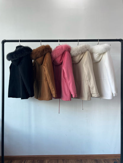 LP Icery Cashmere Short Jacket with Fox Fur Trim