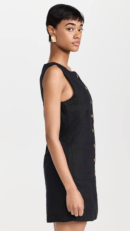 PSE Emma Button Down Linen Mini Dress