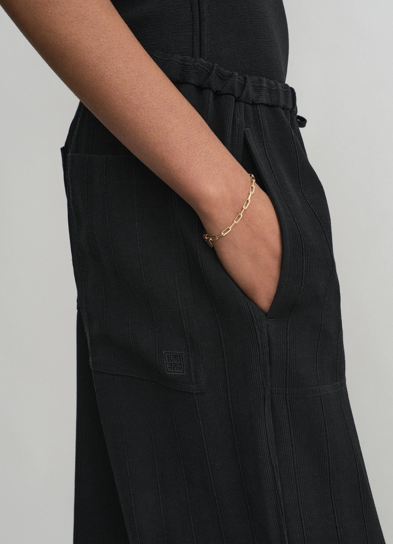 Tot Woven Stripe Top | Pants | Viscose-Linen Set