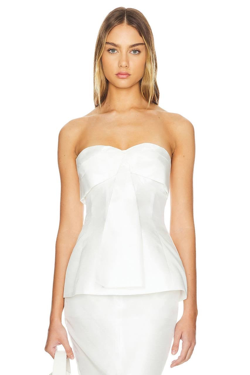 NC Strapless Draped Shantung Top