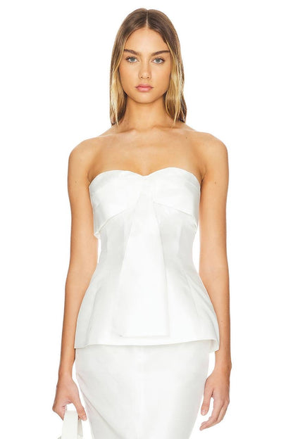 NC Strapless Draped Shantung Top