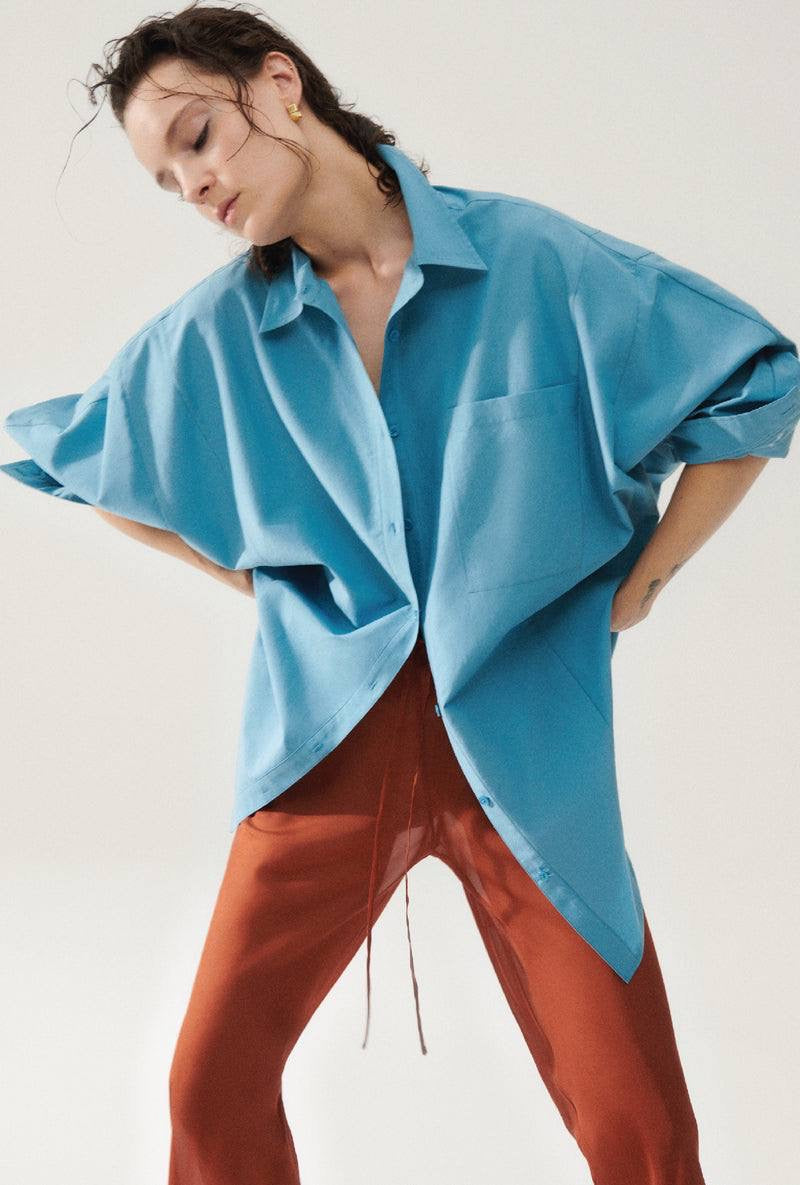 10 COLOURS! Unisex SL Cotton Silk Round Oversized Shirt