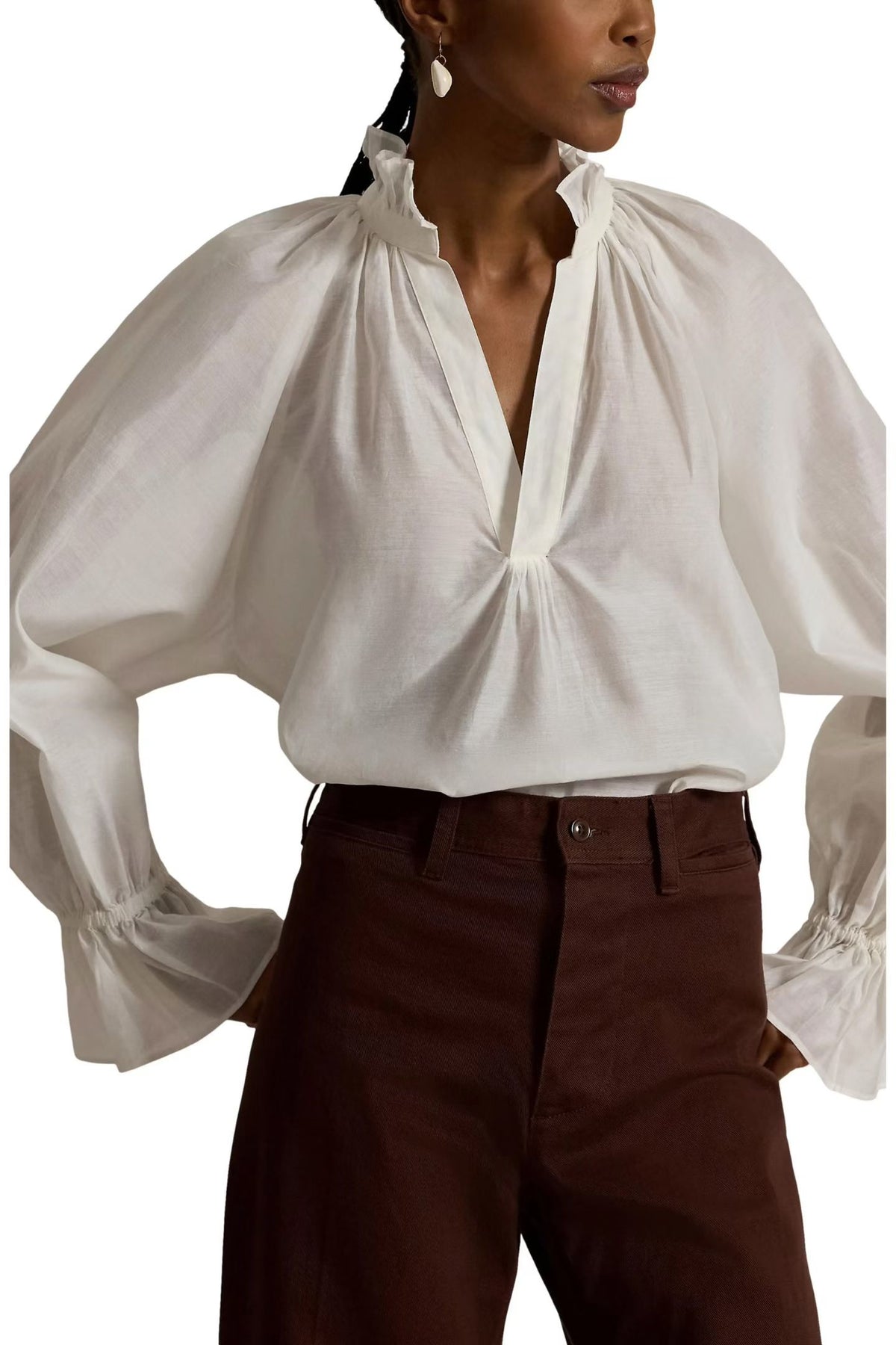 3 Colors! RL Cotton-Silk Organdy Shirt