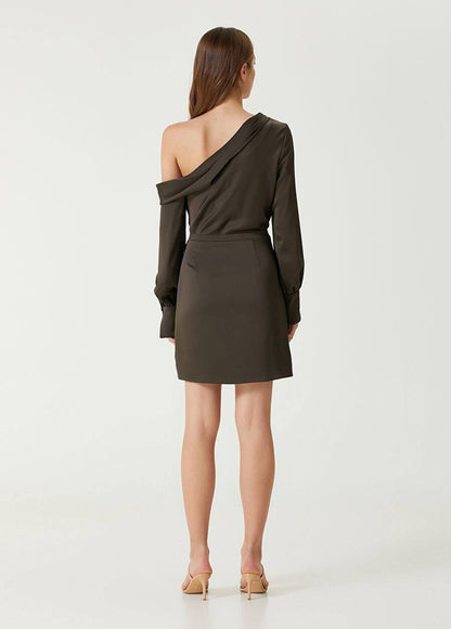 SK Cameron Draped One Shoulder Mini Dress