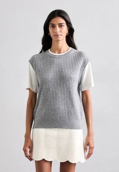 SD Dual-Material Knit Jumper T-shirt Top