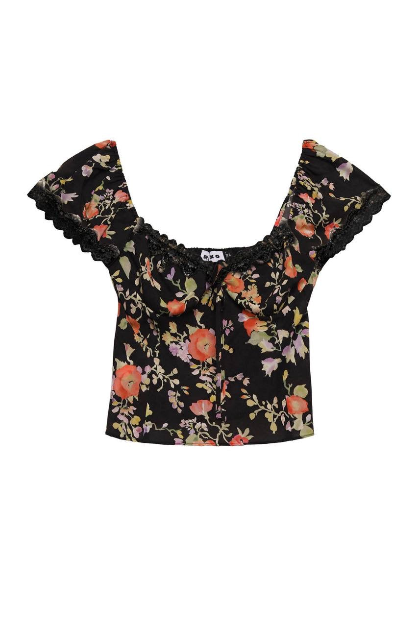 RX Rosella Lace Viscose Trim Top