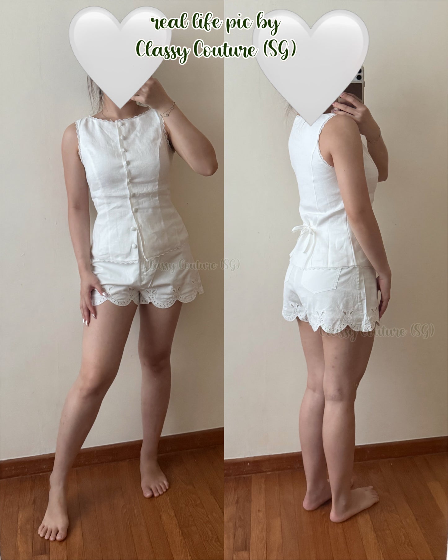 4 Colors! Ref Amela Linen Top Vest