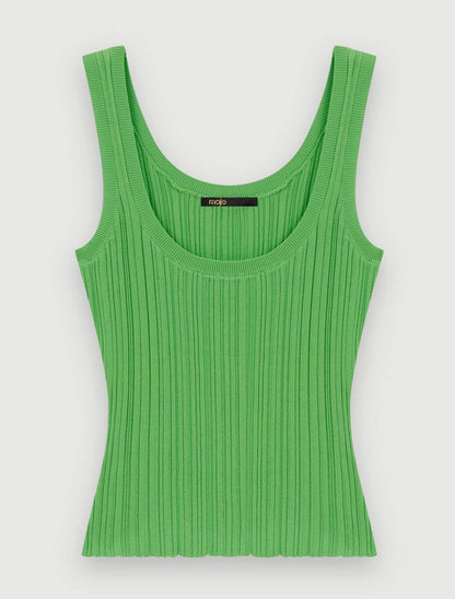 MJ Rib Knit Tank Top | Cardigan