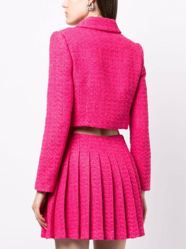 SP Fuchsia Boucle Button Cropped Jacket