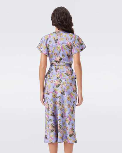 DVF Delhi Reversible Wrap Top | Krisa Midi Skirt | Set