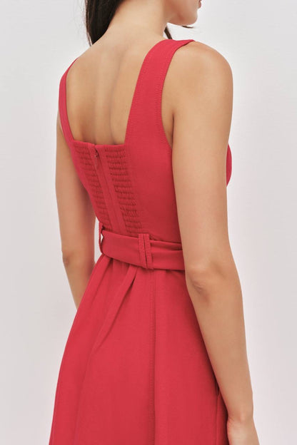 AJ Leonie Linen-blend Midi Dress