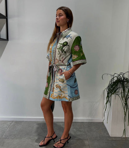 ALM Bath House Linen Mini Dress