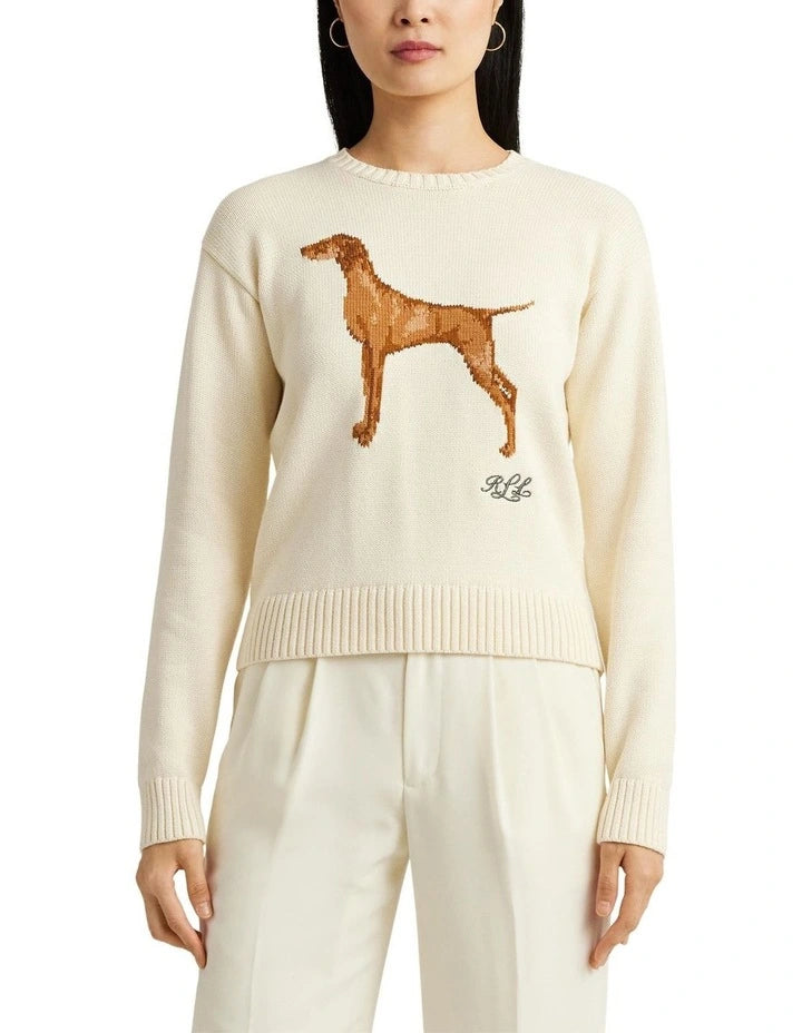 RL Intarsia Knit Cotton Dog Sweater