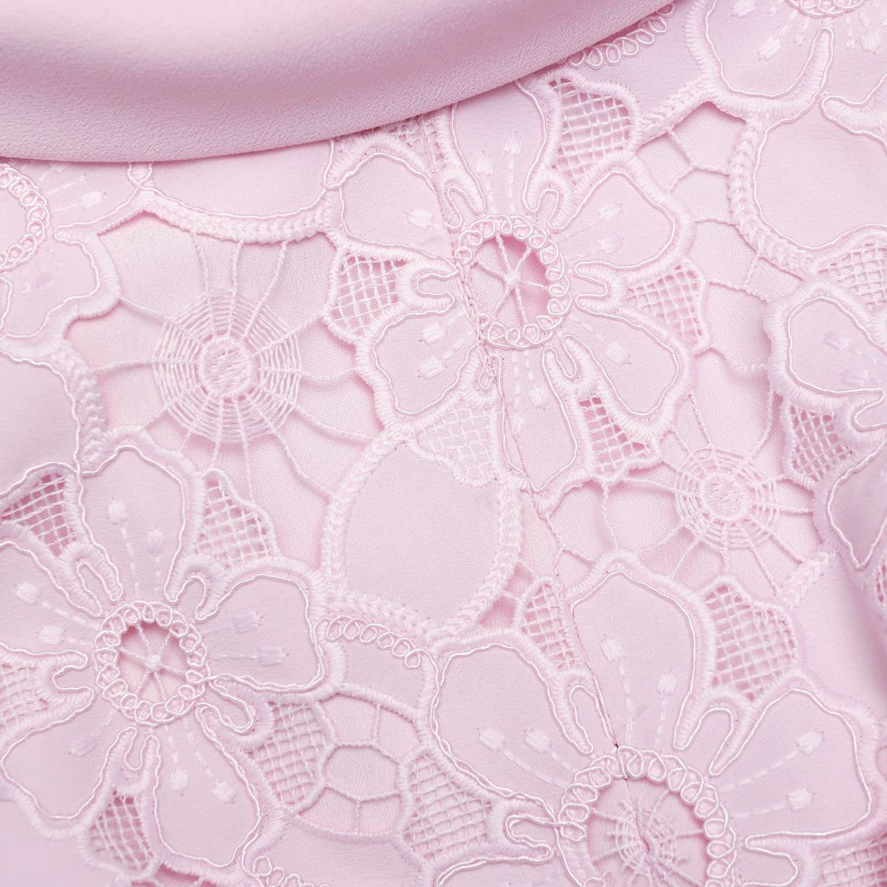SP Pink Lace Scoop-Back Midi Dress
