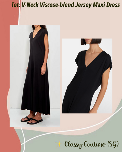 Tot V-Neck Viscose-blend Jersey Cap Sleeve Maxi Dress